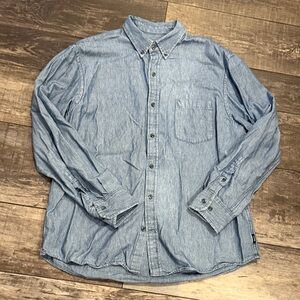 Izod Light Blue Casual Button Down Shirt